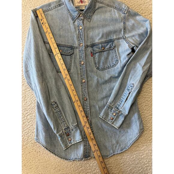 Vintage 90s Levis Womens Long Sleeve Denim Shirt Medium - Picture 3 of 7